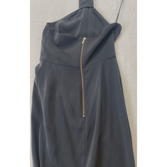 Shona Joy Revolve Core Knot Dress Size 4 Gray Draped Halter Tulip Hem Runs Small - Picture 15 of 16